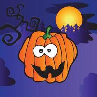 Halloween vector illustration with pumpkin