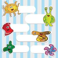 Cartoon cute monsters - vector stikers set for design