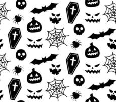 Seamless repeating pattern with Halloween symbols. silhouettes vector