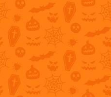 Seamless repeating pattern with Halloween symbols. silhouettes vector