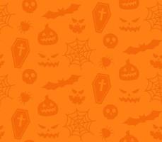 Seamless repeating pattern with Halloween symbols. silhouettes vector