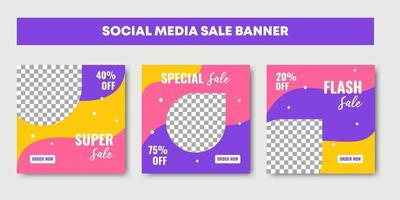 sale social media post design templates set with Fashion sale banner vector