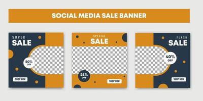 sale social media post design templates set with Fashion sale banner vector