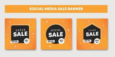 sale social media post design templates set with Fashion sale banner