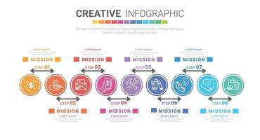 Plantilla de diseño infográfico con opción de números 8. vector