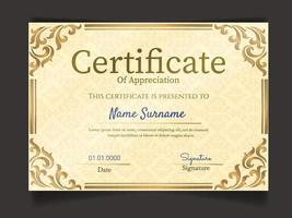 Certificate of appreciation template vector