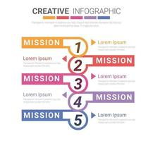 Infographic design template with numbers 5 option vector