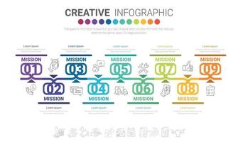 Infographic design template with 9 options vector