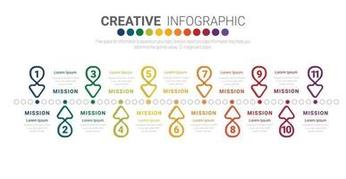 Plantilla de diseño infográfico con opción de números 11. vector