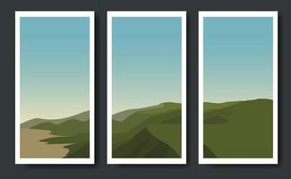 Set of minimalist landscape abstract contemporary collages