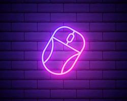 PC mouse neon icon. Elements of business set. Simple icon vector