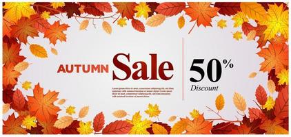 Vector Illustration of Autumn Sale Discount Banner