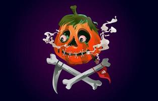 Vector illustration Halloween pumpkins head