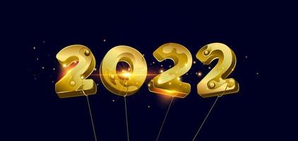 ilustración vectorial feliz año nuevo 2022 números dorados vector