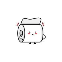 Cute toilet paper character illustration logo kids play toys template vector