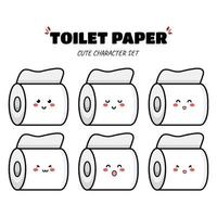 Cute toilet paper character illustration logo kids play toys template vector