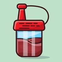 soy sauce bottle isolated cartoon illustration in flat style vector