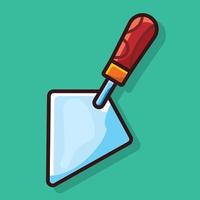 trowel tool isolated cartoon illustration in flat style vector