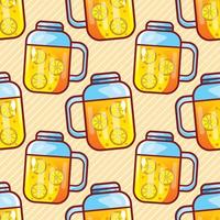 orange juice on mug seamless pattern vector illustration