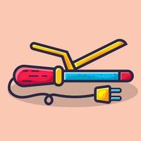 hair curler isolated cartoon illustration in flat style vector