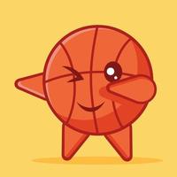 cute basketball ball  mascot do dubbing pose isolated illustration