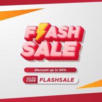 Flash sale offer banner promotion template vector