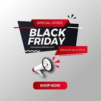 oferta de venta de viernes negro promoción de banner redes sociales vector