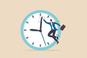 Success time management, finish work and appointment in time or work vector