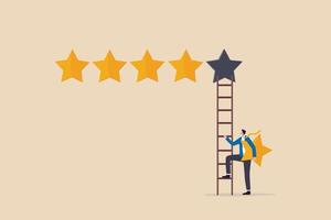 5 stars rating review high quality and business reputation feedback vector