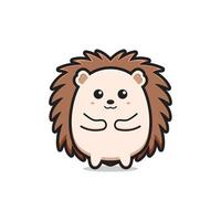 Cute hedgehog mascot character logo cartoon icon illustration vector