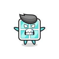 wrathful expression of the window mascot character vector