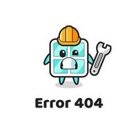 error 404 con la linda mascota de la ventana vector