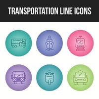 Beautiful Transportation unique line 6  icons set vector