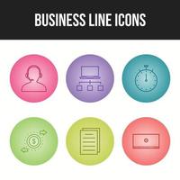 6 Beautiful Business Line vector icon set