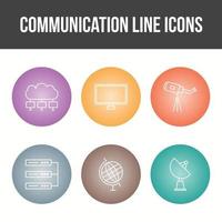 Unique Communication Line Vector Icon Set
