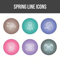 conjunto de iconos de vector de primavera único