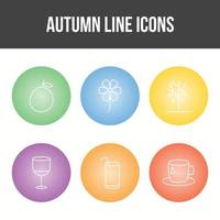 conjunto de iconos de vector de otoño único