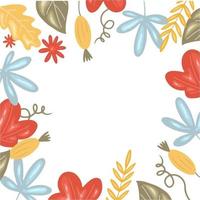 Autumn floral background. Vector frame