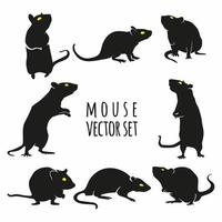 mouse vector set illustration, rat vector set