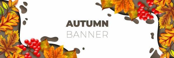 fondo de ilustración de vector de banner de otoño