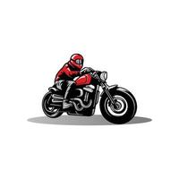 biker riding motorcycle isolated vector