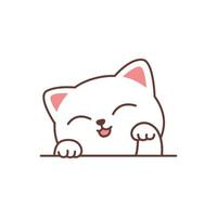 Cute dibujos animados de gato blanco, ilustración vectorial vector