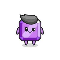 purple gemstone cartoon with an arrogant expression vector