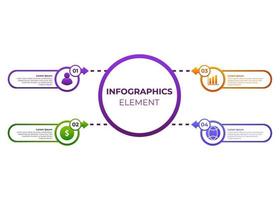 plantilla de diseño de infografía degradado de círculo vector