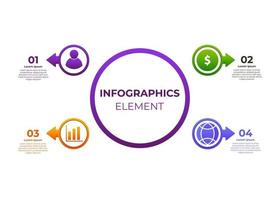 circle gradient infographic design template vector