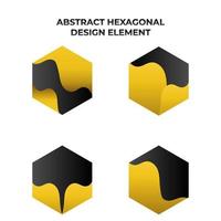 elemento de diseño de forma hexagonal líquida abstracta vector