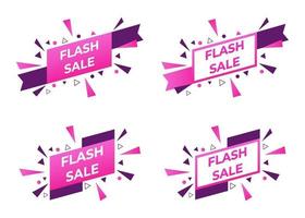 colección de insignias de promoción de venta flash vector