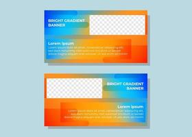 bright gradient web banner template vector