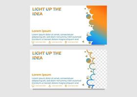 light up the idea web banner template vector