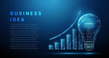 Abstrac tlight bulb and graph growing up. vector